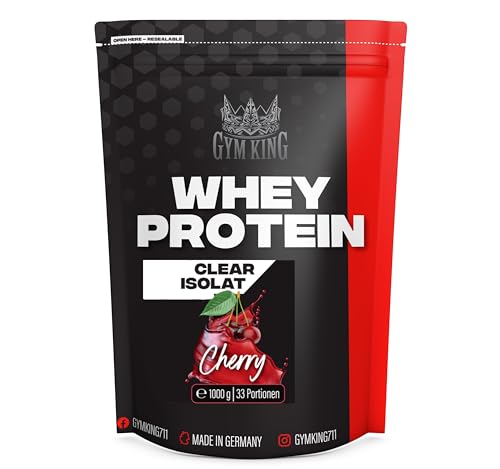 Gym King Clear Whey Isolat Protein Pulver 1000g Beutel 1kg Kirsche