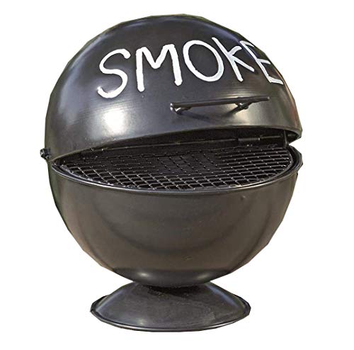 Boltze Aschenbecher Wiki Sturmaschenbecher im Grill Design Geschenkidee für Raucher aus Eisen schwarz 13 cm 3852000