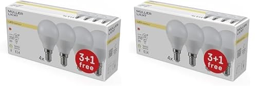 Müller-Licht LED Tropfenform E14 3W ersetzt 25 W weiß Packung mit 2