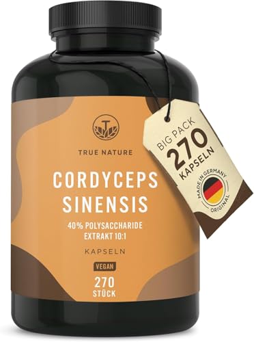  hochdosiert   270 Stück 650mg   1950mg pro Tag 10 1 Extrakt   40% bioaktiven Polysacchariden   Vegan Deutsche Produktion   TRUE NATURE