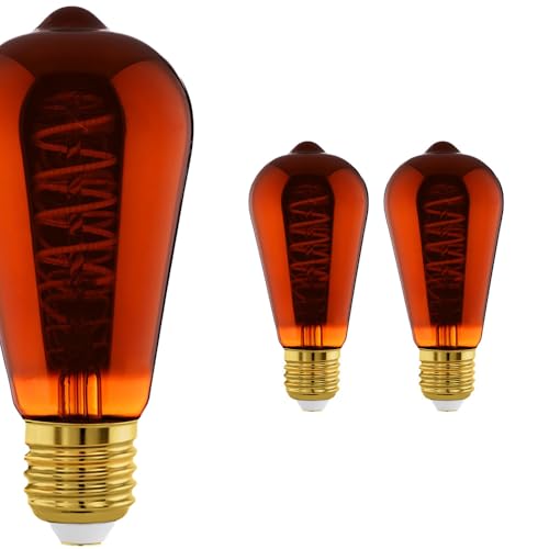 BLicht 2er-Set LED Edison ST64 E27 Spiral Filament Lampe 4W 28W Dimmbar Kupfer Vintage Retro Leuchtmittel 30lm 2000K Extra Warmweiß