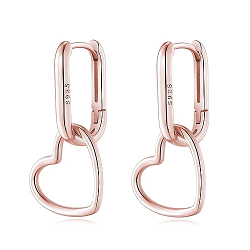 Reffeer Sterling für Minimalistische Tropfenohrringe C Rose Plated
