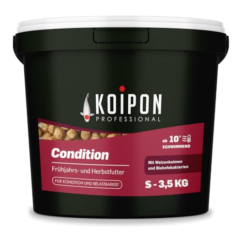 KOIPON Condition 3 5 kg 3mm Fischfutter Pellets Frühjahr Herbst schwimmend Teichfutter für japanische Koi Koifutter als Goldfischfutter geeignet