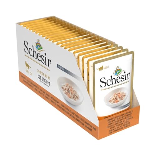 Schesir Cat Jelly Thunfisch und Huhn mit Garnele Katzenfutter 20 Beutelx 85 g