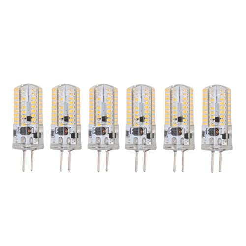 TOPINCN 6 Stück GY6.35 LED Birnen AC 12V 5W Warmweiß 2700 Bis 3000K Weiß 6000 Bis 6500K Halogenlampe 500LM 72LED Glühbirnen Ersatz für Landschaftsbeleuchtung 6 Stück Warmweiß