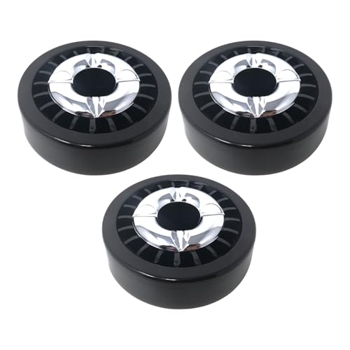 3er Set Gluttöter Windaschenbecher Stabile Outdoor Aschenbecher für Balkon Gastro Kein Nachqualmen Rund 14cm 3x Schwarz