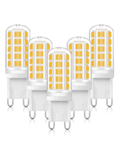 EvaStary G9 LED Lampen Warmweiß 3000K 3W LED Leuchtmittel Ersatz 40W Halogenlampe G9 Glühbirne 400 Lumen AC 220-240V Enegiesparende Kleine Birne Kein Flackern Nicht Dimmbar 5er Pack