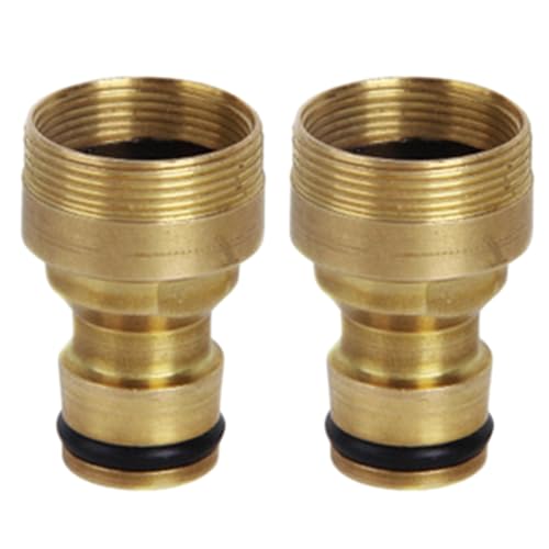 2 Stück Universal-Wasserhahnanschluss für Mischbatterie Schnellkupplung Gartenschlauch Anschluss Messing Hahnanschlussstück Schlauchadapter Wasserhahn Adapter Schlauchkupplung