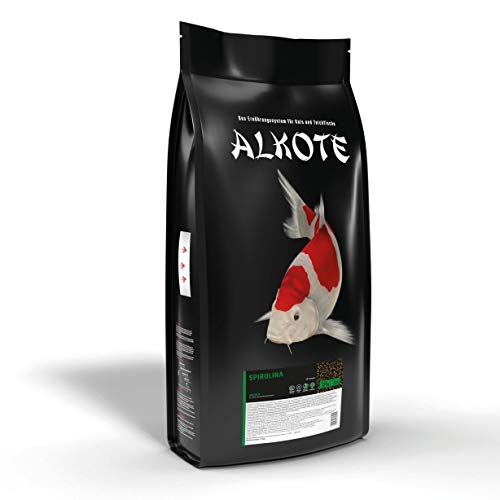 AL-KO-TE 1-Jahreszeitenfutter für Kois und Zierfische Sommermonate Schwimmende Pellets 6 mm Hauptfutter Spirulina 7% 9 kg