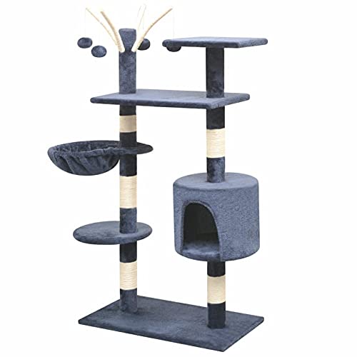 Tidyard Katzenturms Kratzbäume Spielplatz einem soliden 96x 35x 125 Lx Bx H Dunkelblau