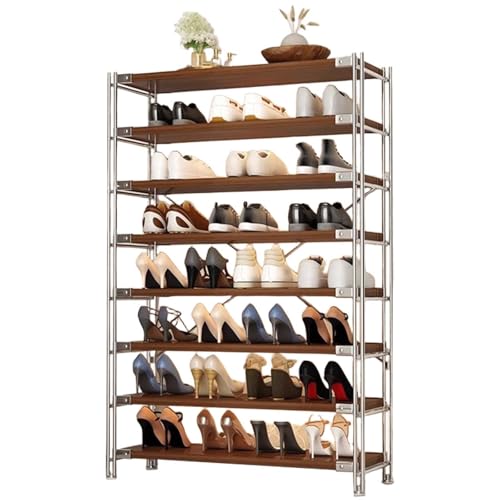DECORN Hoher Schuhregal-Organizer Lagerregal mit großer Kapazität Verstellbares Organisationsregal aus Metall für Eingangsbereich Flur Wohnzimmer Schrank einfache Montage 8 Tier 60cm 23.6 L
