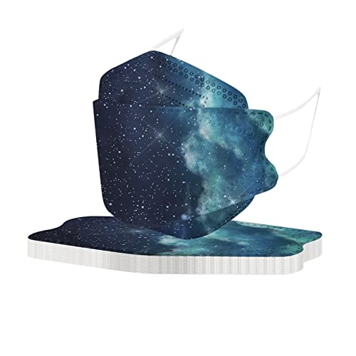 AMDOLE 10 Stück Kinder Bunt Mundschutz mit Cute Motiv Jungen Mädchen Einweg Fisch-Form Kindermundschutz Maske 3D 4-Lagige Mund Und Nasenschutz Mund-Tuch Atmungsaktiv Bandana