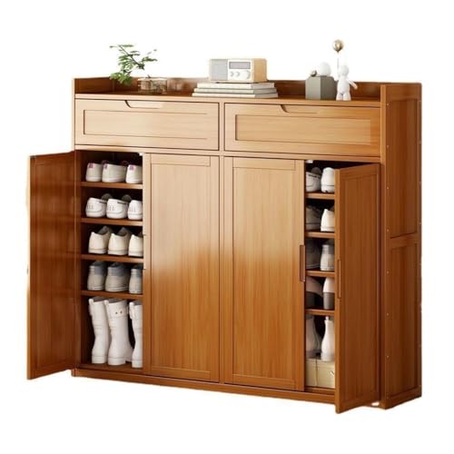 XUEQIZHENG Schuhregal Modernes Schlichtes Schuhregal mit Schranktür großem Stauraum mehrschichtig aus Holz for den Balkon