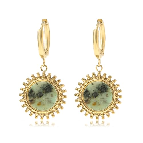 Made by Nami Set Sonnen hängend Edelstein aus Chirurgischem Edelstahl Vintage Anhänger Boho Schmuck