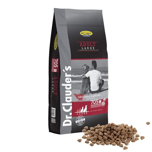 DR.CLAUDER S - Best Choice Adult Large Trockenfutter für große ausgewachsene Hunde zur Unterstützung von Knochen und Gelenken. Weizenfreies Alleinfutter im Beutel 12 5kg Geflügel
