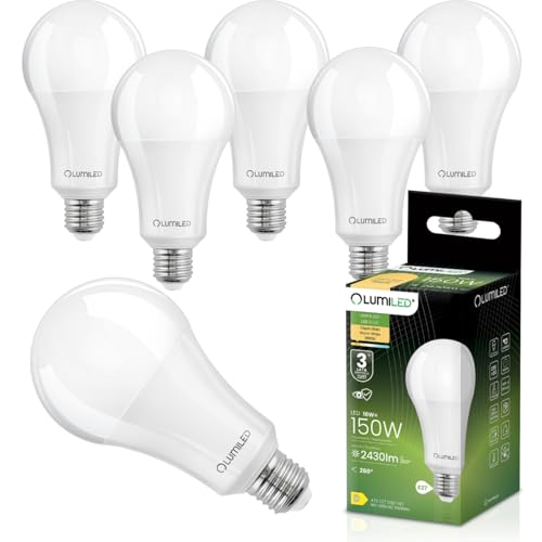 Lumiled LED Lampe E27 A70 18W ersetzt 150W 2430lm 3000K Warmweiß 230V 260 Abstrahlwinkel Nicht Dimmbar Innenbeleuchtung Tropfen Lichtquelle Energiesparlampe 6er Pack