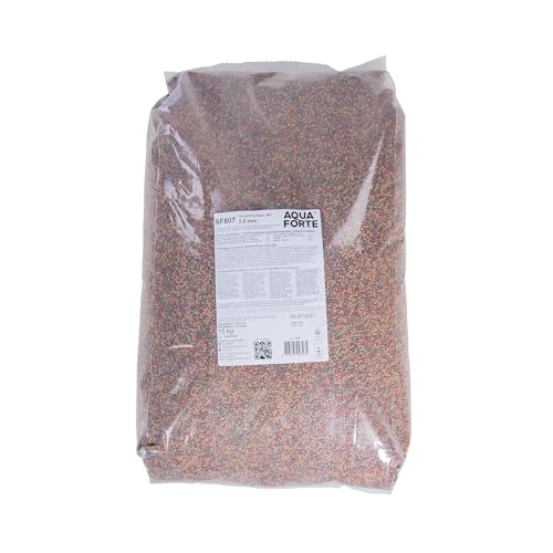 AquaForte hochwertiges Basis Fischfutter 15 kg 40 Liter Small Pellets 3 mm