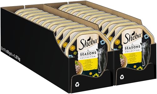 SHEBA Schale Nassfutter für Katzen Seasons Collection saisonale Vielfalt 2 x 11 x 85g