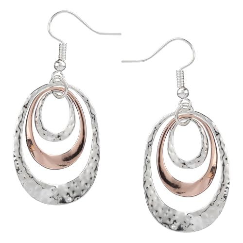 Ovale Tropfenohrringe Boho Ohrhänger für Frauen Ovale Creolen Legierung Baumelnde Ohrringe für Damen Modeschmuck Geschenke