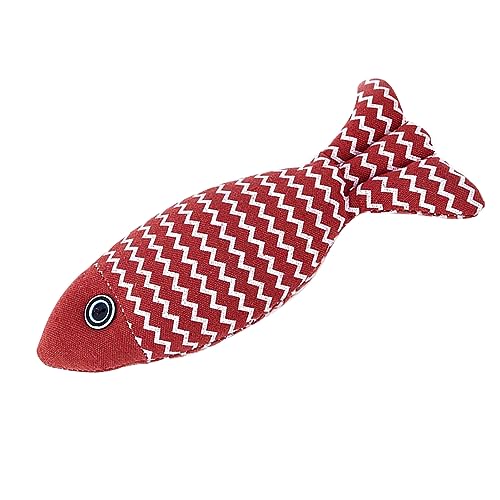 Simulation Fischform Katzenspielzeug Haustier Katzenminze Fisch Kauen Spielzeug Langeweile Relief Interaktive Safe Fine Arbeit für Kätzchen Rot