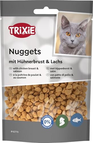 Trixie Katzensnack Nuggets aus ausgewählten Zutaten 50 g leckere Katzenleckerlis mit Hühnerbrust Lachs - 42770