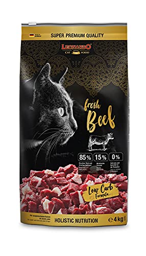 Leonardo fresh Beef Poultry 4kg Katzenfutter Trockenfutter mit 85% Frischfleisch für Katzen Alleinfuttermittel für ausgewachsene Katzen aller Rassen ab 1 Jahr