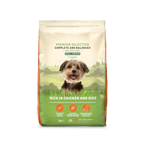 by Amazon Hundefutter für ausgewachsene Hunde Adult kleiner Rassen Fein zubereitetes Trockenfutter reich an Huhn und Reis 3 kg 1er-Pack Zuvor eine Marke von Lifelong gleiches Produkt