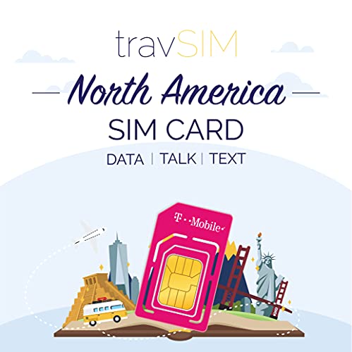travSIM T-Mobile Prepaid SIM-Karte USA Kanada Mexiko - 50GB US CA MX - 4G LTE Daten Unbegrenzte Nationale Sprachanrufe SMS - Gültig für 21 Tage