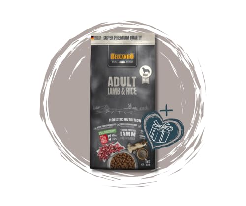 Belcando Adult Lamb Rice 12 5kg 250g Rinderlunge - weizenfreies gut bekömmliches Hundefutter für ernährungssensible Hunde - Premium Hundesnack 250g Rinderlunge - Bundle mit Goodie