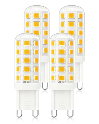 Mizlay G9 LED Lampen Energieklasse B 3W 580lm 25W 28W 33W 40W Halogenlampen Entspricht G9 Glühbirnen Nicht Dimmbar GU9 Sockel Energiesparende LED Lampe CRI 85 AC220-240V Warmweiß 3000K 4 Stück