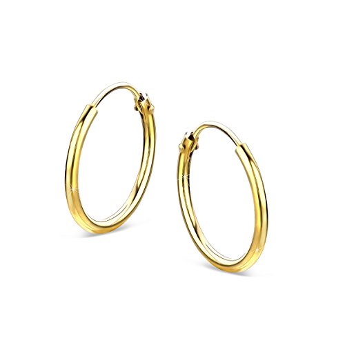Orovi Damen Gold -Creolen Ohrringe GelbGold Ohrringe 14 Karat 585 Ohr-Schmuck