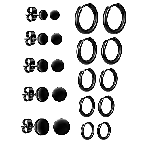 10 Paar für männer Huggie Piercing Allergiefreie Set Fake Plugs Ohrschmuck Hoop Piercing für Unisex
