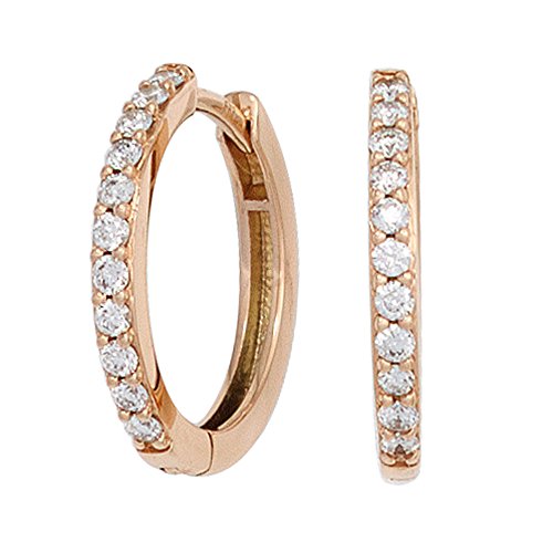 Jobo Damen Creolen 585 Gold Rotgold 22 Diamanten Brillanten Ohrringe Diamantcreolen