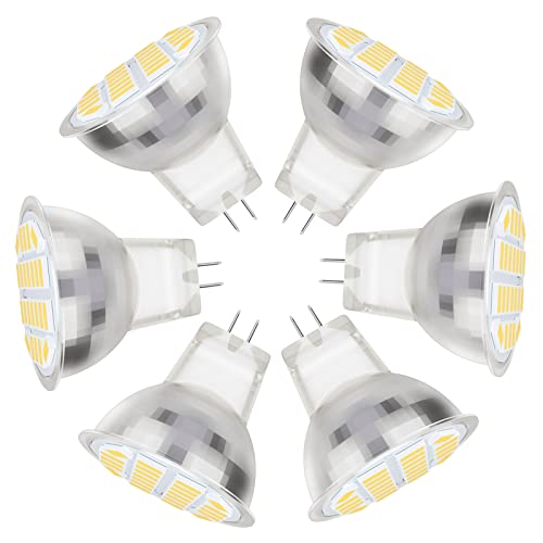GU4 MR11 LED Lampen Warmweiss 3W 3000K AC DC12-24V Ersatz für 30W Halogenlampen 400LM LED Klein Birne Spot Licht Nicht Dimmbar 120 Abstrahlwinkel 6er Pack