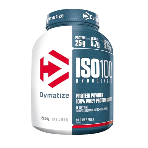 Dymatize ISO 100 Hydrolyzed Strawberry 2264g - Whey Protein Hydrolysat Isolat Pulver