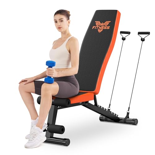 Botifly Verstellbare Hantelbank Klappbar Trainingsbank Schrägbank mit 8-Fach Verstellbarer Rückenlehne Fitness Bank Schrägbank für Ganzkörper-workout Gewichtskapazitäts 660lbs