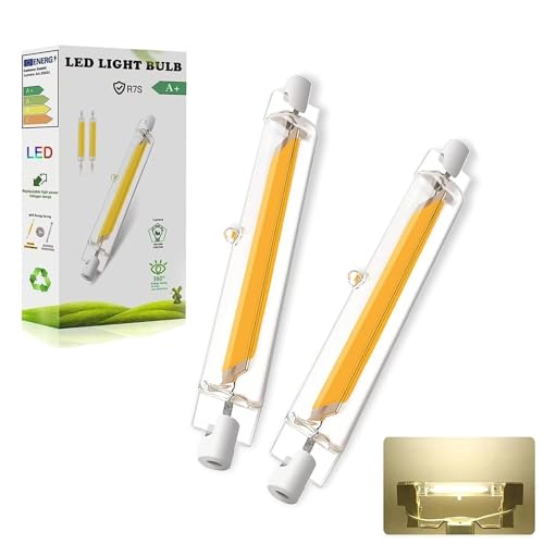 Dvnoua R7S LED 118mm 20W R7S LED Dimmbar COB Glühbirne Naturweiß 4000K 2000 LM Ersatz für 200W J118mm Halogenstab Kein Flackern 360 Abstrahlwinkel 2er Pack