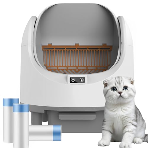 Selbstreinigende Katzentoilette Oben Offene Automatisches Katzenklo Integrierter Sicherheitsschutz APP-Steuerung Self Cleaning Cat Litter Box für Mehrkatzenhaushalte