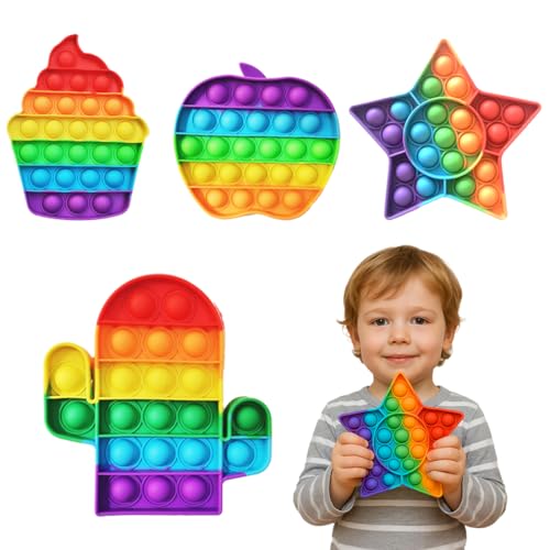 KOQAIIZ Fidget Spielzeug 4Pcs Silikon Antistress Toy für Stressabbau Kinder und Erwachsene