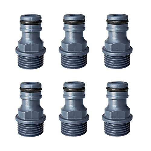 Okoss Gartenschlauch Schnellkupplung 6 Stück G1 2 Aussengewinde Schnellkupplung Nippel Adapter Bewässerungswerkzeug zum Anschluss von Bewässerungsgeräten werkstoff Kunststoff