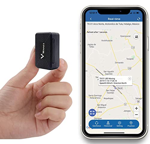 Micro GPS Tracker Magnet Realtime Mini GPS Locator Real Time Satellite Portable Location Tracker 1500mAh Akku Geo-Fence Alarm Kostenlose App für Kinder Motorrad Auto