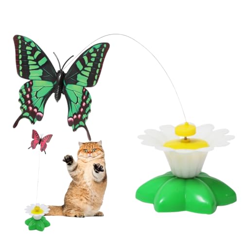 Interaktives Spielzeug für Katzen automatisches Katzenspielzeug Automatisches Haustier -Übungswerkzeug Interaktives Kätzchenspielzeug mit 360 Rotation Bird -Schmetterlings -Katzenteaser für Inne