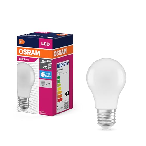 Osram LED-Lampe Value Classic A40 Kolbenform 4 9W 865 6500K Tageslicht E27 matt 470 lm Farbstabilität
