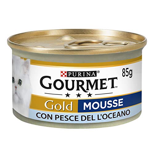 Purina Gourmet Gold Nasses Katzenfutter Mousse mit Ozeanfischen 24 Dosen 85g Dose 24 x 85g