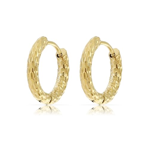 Made by Nami Creolen Ohrringe Gold Damen Gehämmert Geschenk Freundin