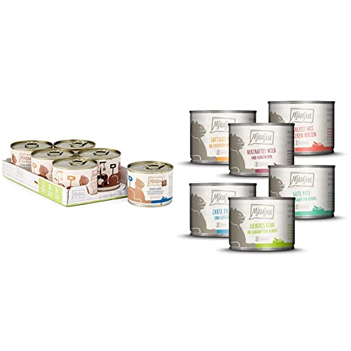MjAMjAM - Premium Nassfutter für Katzen - Mixpaket 5 - Purer Fleischgenuss 6er Pack 6 x 200 g - Premium Nassfutter für Katzen - Mixpaket 3 - Wild Kaninchen Pute Ente Geflügel 6 x 200 g