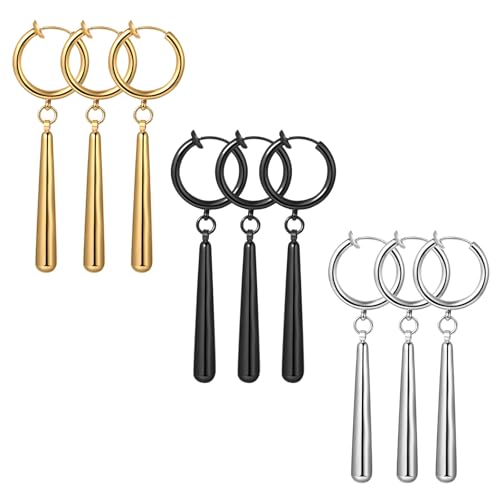 JewelryWe Zorro Herren 9er Set One Piece Roronoa Zoro Non Piercings Huggie Ohrclips Clip On Anime Cosplay Tropfen Ohne Loch für Anime Liebhaber
