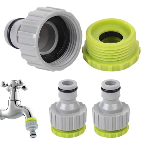 3 Stück Wasserhahn Adapter - Schlauchverbinder Anschluss Gartenschlauchanschluss Adapter 1 2 Zoll 3 4 Zoll Schlauchanschluss für Gardena Anschluss 2-in-1 Gartenschlauch Verbinder aus Kunststoff