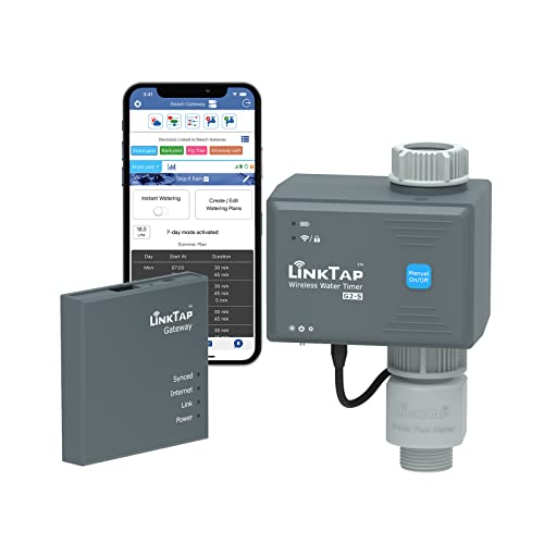 LinkTap G2S Drahtlose BewÃ¤sserungscomputer Gateway WassermengenzÃ¤hler - Automatische BewÃ¤sserungsuhr IP66 mit App fÃ¼r Garten GrÃ¶ÃŸere Reichweite Als WiFi Echtzeit-Fehlererkennung Benachrichtigung