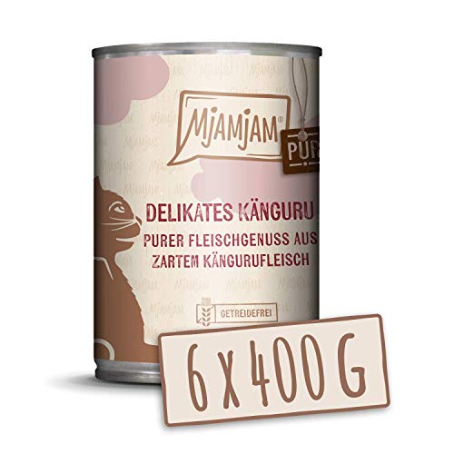 MjAMjAM   Premium Nassfutter für   purer Fleischgenuss   delikates Känguru 6er Pack 6x 400g getreidefrei extra viel Fleisch